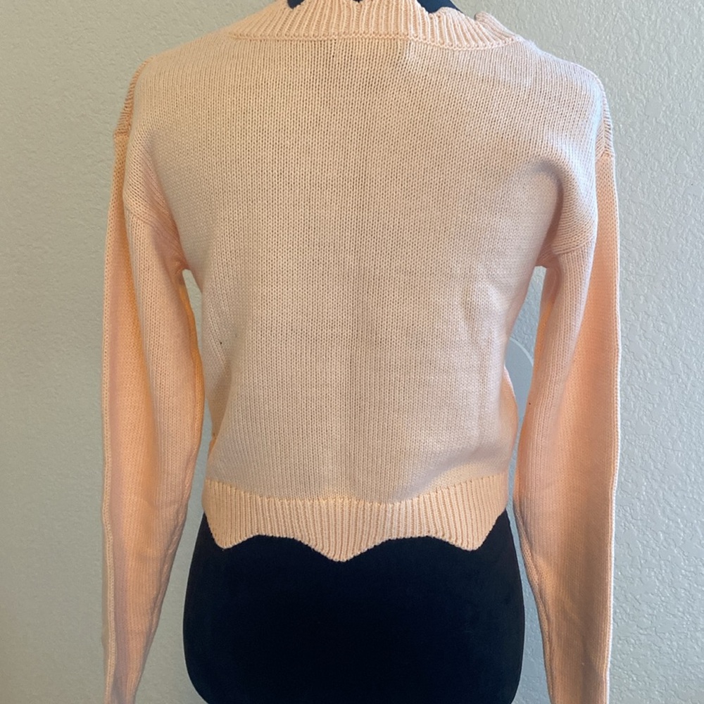 bebe Light Peach Knit Women's Sweater - Picture 3 of 6